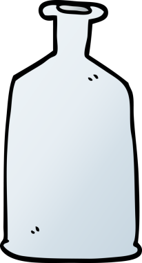 Bir insan tarafından çizilmiş cam bir şişe.