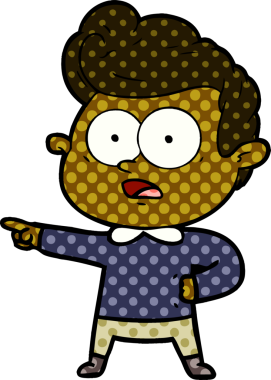 Bir insan tarafından çizilmiş çizgi film bakışlı adam.