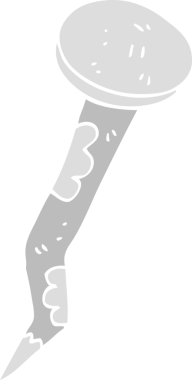 Bir insan tarafından çizilmiş eski eğri tırnağın düz renk çizimi