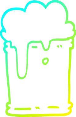 Bir insan tarafından çizilmiş bir çizgi çizgi filmin soğuk gradyan çizimi.