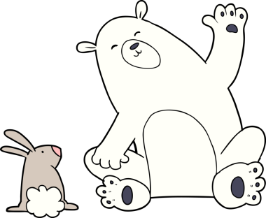 Bir insan tarafından çizilmiş kış hayvanları çizgi filmi.