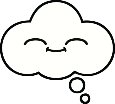 Bir insan tarafından çizilmiş güzel bir düşünce balonu karikatürü.