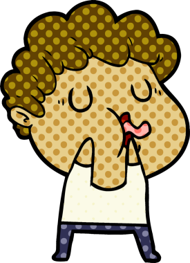 Bir insan tarafından çizilmiş bir karikatür adam.