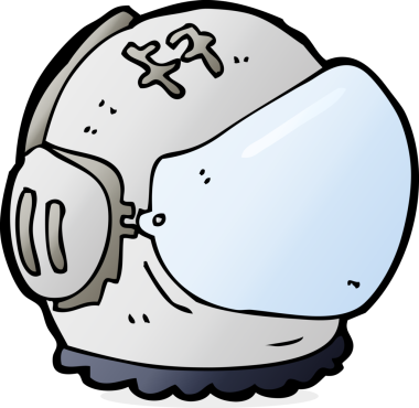 Bir insan tarafından çizilmiş astronot miğferi.