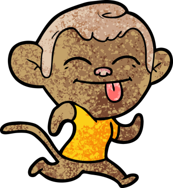 Bir insan tarafından çizilmiş komik çizgi maymun.