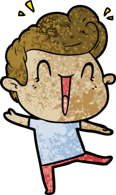 Bir insan tarafından çizilmiş heyecanlı bir çizgi film.