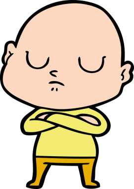 bir insan tarafından çizilmiş kel bir adam.