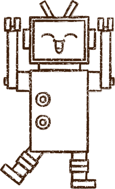 Robot Kömür Bir insan tarafından çizilmiş