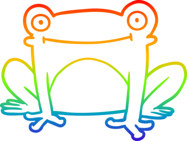 gökkuşağı gradyan çizgi çizimi bir insan tarafından çizilmiş bir kurbağa çizgi