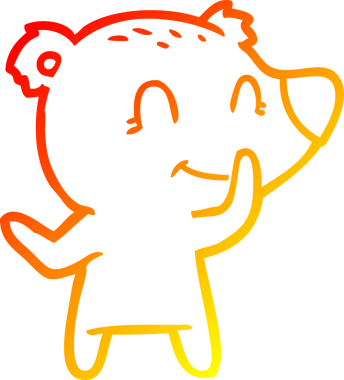 Bir insan tarafından çizilmiş dost bir ayı karikatürünü çiziyorum.