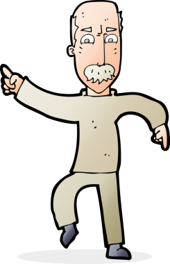 Bir insan tarafından çizilmiş kızgın yaşlı bir adam.