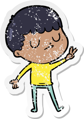 Bir insan tarafından çizilmiş huysuz bir çocuğun sıkıntılı çıkartması.