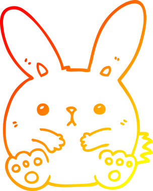 Bir insan tarafından çizilmiş çizgi film tavşanı çizimi