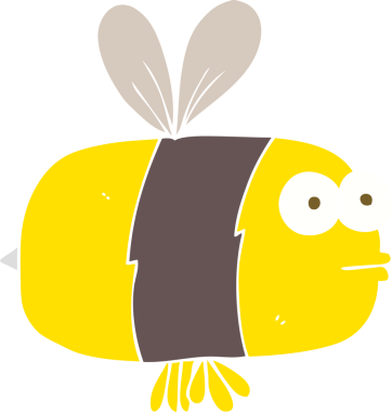 Bir insan tarafından çizilen arıların düz renk çizimi