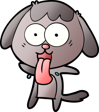 Bir insan tarafından çizilmiş şirin bir çizgi film köpeği.