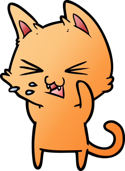 Bir insan tarafından çizilmiş kedi tıslaması.