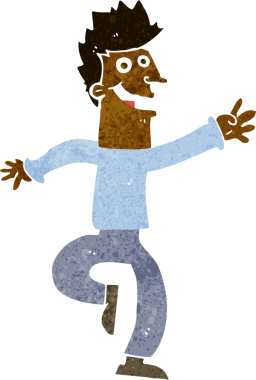 Bir insan tarafından çizilmiş mutlu bir adam.