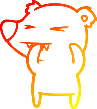 Bir insan tarafından çizilmiş kızgın bir ayı karikatürü.