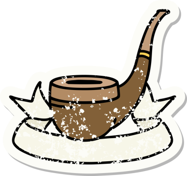 Bir insan tarafından çizilmiş sigara tiryakisi dövmeli eski bir etiket.