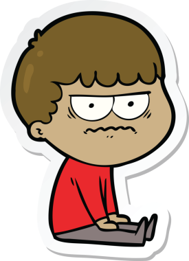 Bir insan tarafından çizilmiş bir karikatür çıkartması.