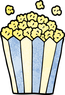 Bir insan tarafından çizilmiş karikatür patlamış mısır.