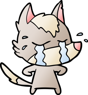 Bir insan tarafından çizilmiş ağlayan kurt çizgi filmi.