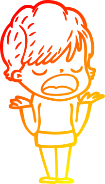 Bir insan tarafından çizilmiş bir karikatür kadın çizimi.