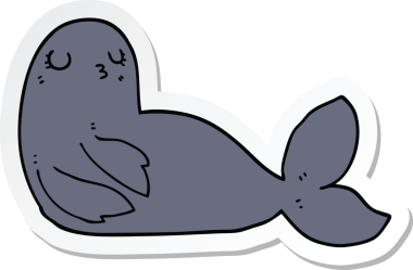 Bir insan tarafından çizilmiş karikatür mührü çıkartması.