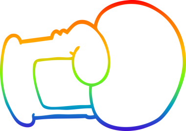 Bir insan tarafından çizilmiş bir çizgi film boks eldiveninin gradyan çizimi