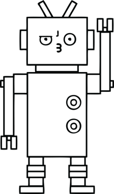Bir insan tarafından çizilmiş robot çizimi