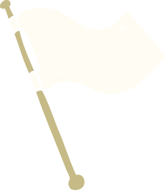 Bir insan tarafından çizilmiş beyaz bayrak.