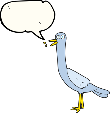 Bir insan tarafından çizilmiş serbest konuşma balonu karikatür kuşu