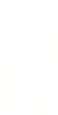 Bir insan tarafından çizilen robot tebeşiri.