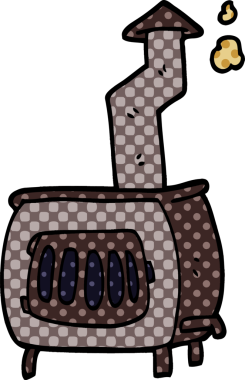 Bir insan tarafından çizilmiş eski ahşap yakıcıyı karala