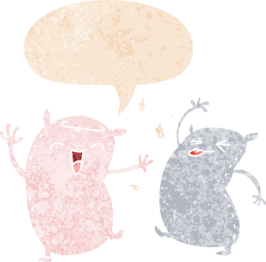 Konuşan baloncuklu çizgi film yastıkları bir insan tarafından çizilmiş dertli retro desenli.