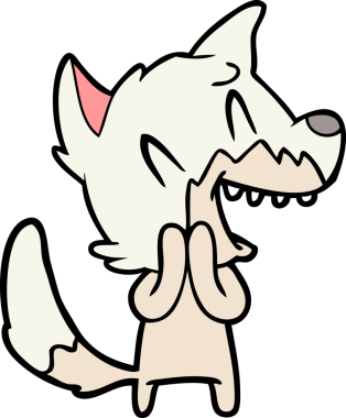 Bir insan tarafından çizilmiş gülen tilki çizgi filmi.