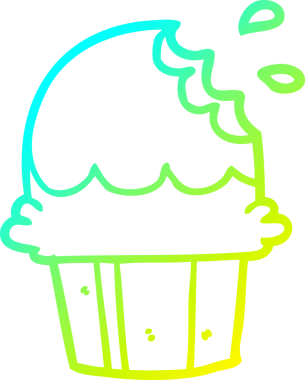 Bir insanın çizdiği çikolatalı kekin soğuk gradyan çizgisi.