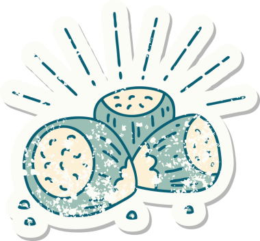 Bir insan tarafından çizilmiş eski bir dövme stili fındık yapıştırması.