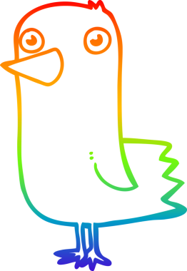 gökkuşağı gradyan çizimi Bir insan tarafından çizilmiş bir çizgi kuş