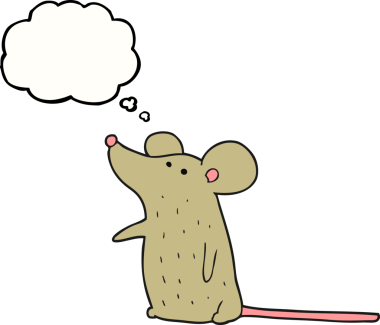 Bir insan tarafından çizilmiş serbest çizim baloncuk çizgi film faresi