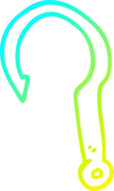 Bir insan tarafından çizilmiş karikatür balık kancası.