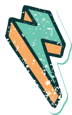 Bir insan tarafından çizilmiş yıldırımın sembolik dövmeli görüntüsü