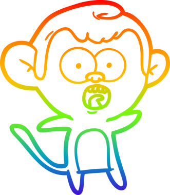 gökkuşağı gradyan çizgi çizimi bir insan tarafından çizilmiş bir maymun tarafından şok edildi