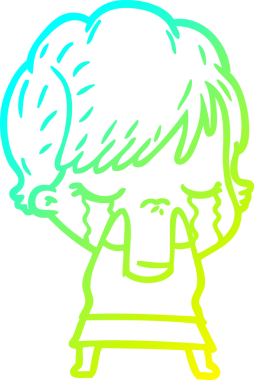 Bir insan tarafından çizilmiş ağlayan bir karikatür çizimi.