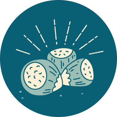 Bir insan tarafından çizilmiş dövme stili fındık ikonu