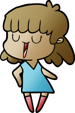 Bir insan tarafından çizilmiş karikatür kadın.