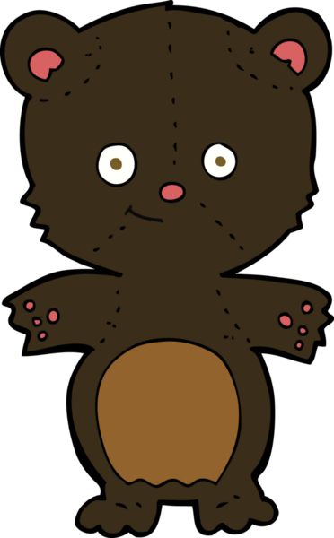 bir insan tarafından çizilmiş siyah ayı yavrusu.