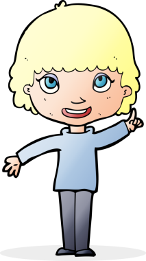 Bir insan tarafından çizilmiş bir fikri olan karikatür kadın.