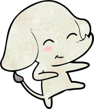 Bir insan tarafından çizilmiş şirin bir fil.