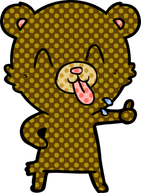 Bir insan tarafından çizilmiş kaba çizgi film ayısı.